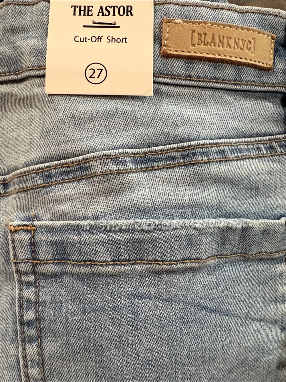 BlankNYC The Astor Cutoff Shorts NWT Size 27 Organic Cotton Distressed Denim